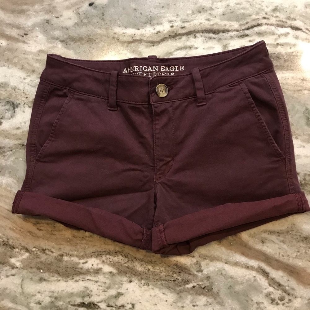 Maroon Super stretch Midi Shorts (AEO)